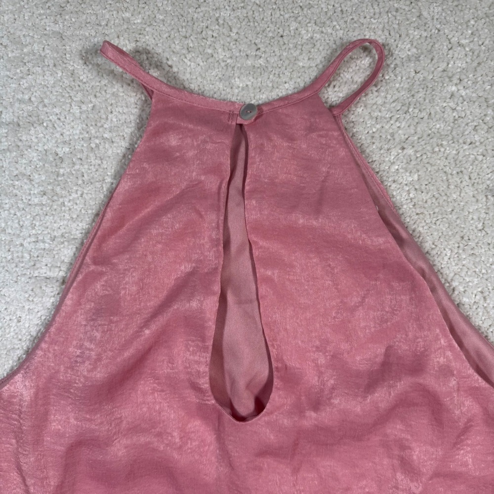 Show Me Your Mumu Gomez Mini Dress Women Medium Pink Shimmer Halter Neck MS8-28 - Picture 8 of 10